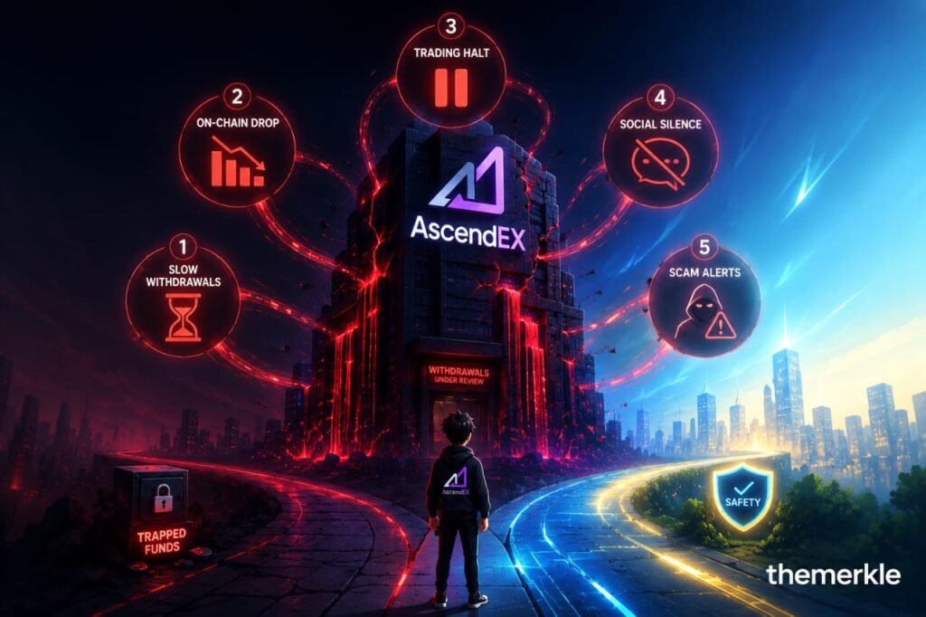 5 Signs Users Missed in the AscendEX Collapse (Crypto Exchange Red Flags To Watch) The Merkle logo