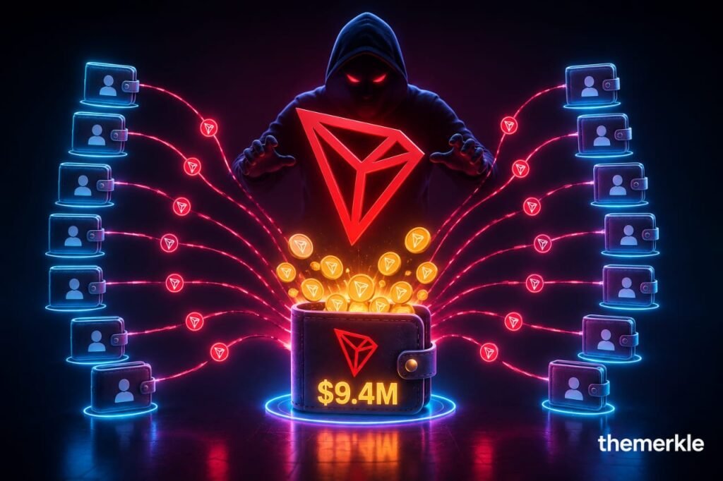 Tron Address Poisoning Attacker Sits On $9.4M After Draining 15 Wallets In A Month The Merkle logo
