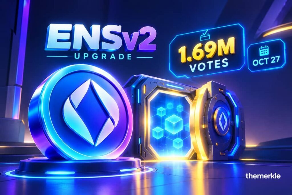 ENS DAO Approves ENSv2 With 1.69M Votes, Execution Due October 27 The Merkle logo